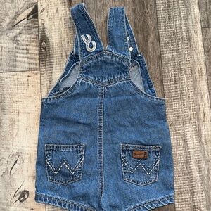 WRANGLER Denim toddler Overalls shorts- size 24 mo
